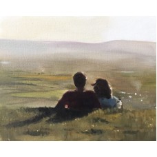 Couple on Hillside Art PRINT signed art print from oil painting by James Coates   122676039897